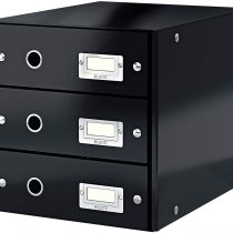 Leitz Drawer Cabinet, 3 Drawers, A4, Click and Store Range 60480095 - Black