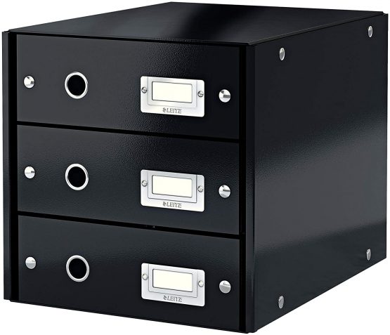 Leitz Drawer Cabinet, 3 Drawers, A4, Click and Store Range 60480095 - Black