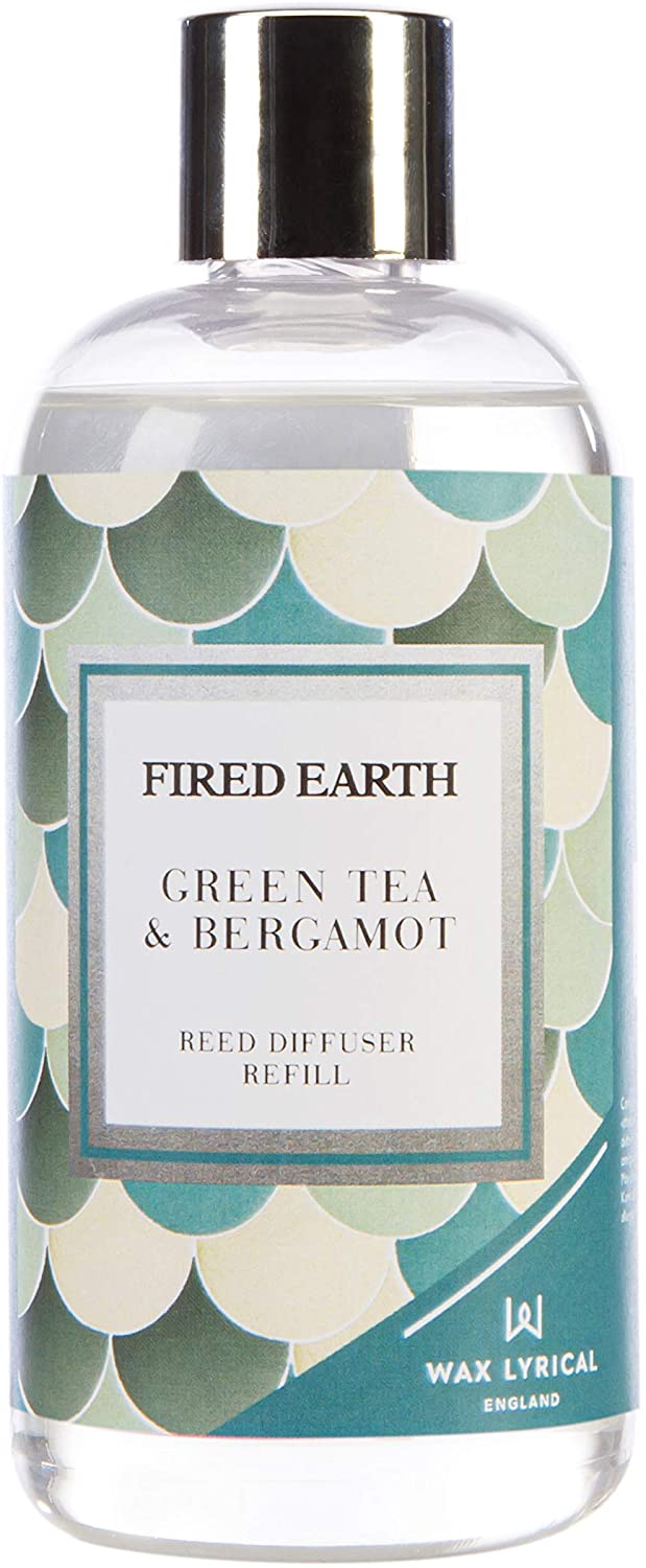 Wax Lyrical Fired Earth Green Tea & Bergamot Reed Diffuser Refill - 200ml, Aquamarine, 200 ml (Pack of 1)