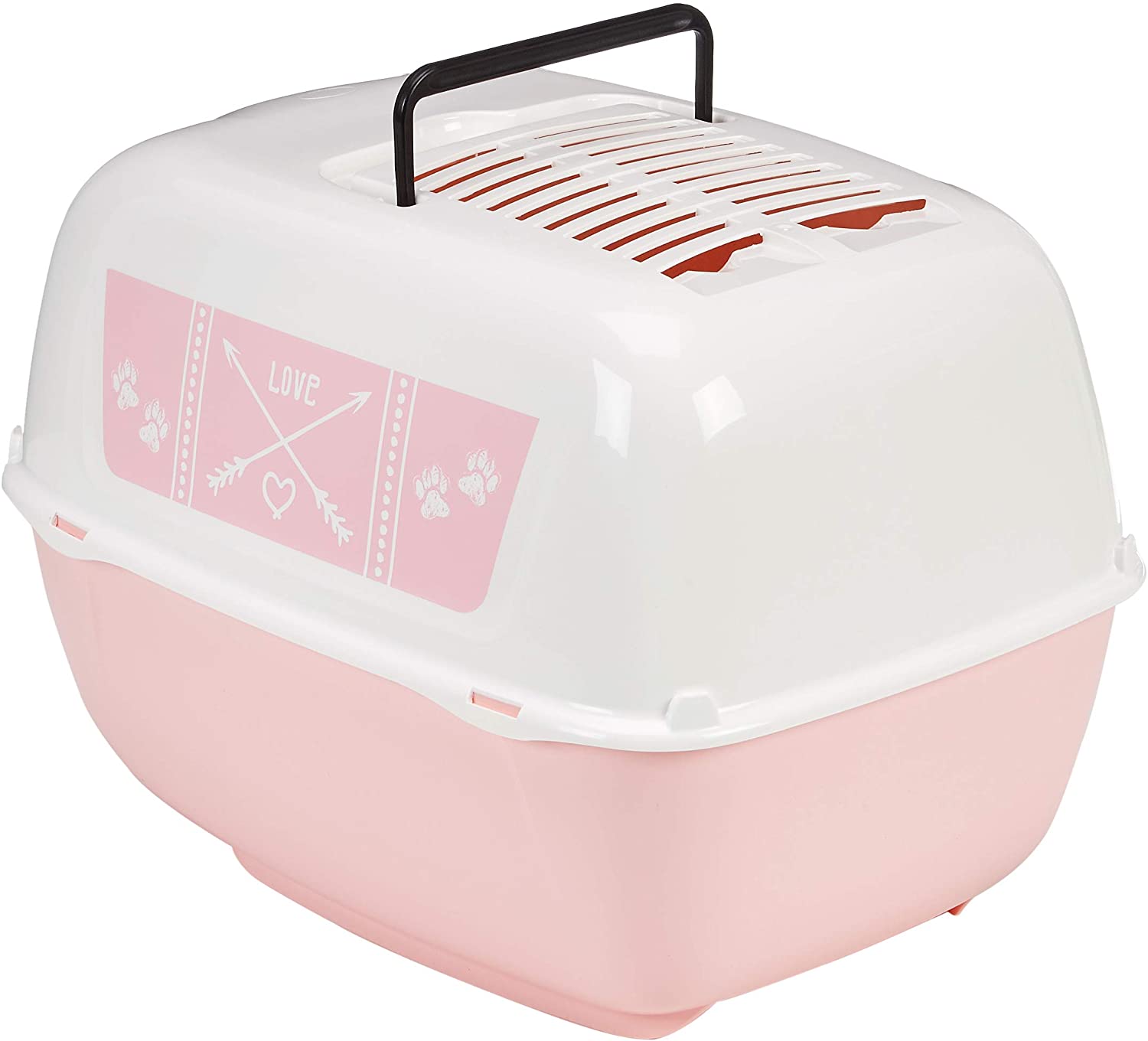 Ferplast Hooded Cat Litter Tray Box, PRIMA DECOR Cat Toilet Box with Door and 2 Activated Carbon Filters against bad odors - Image 2