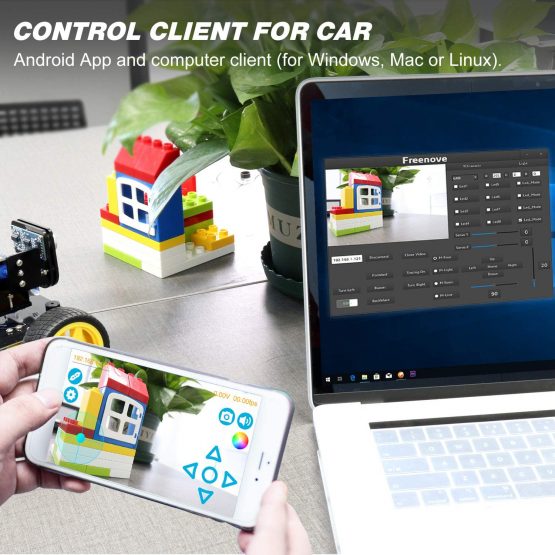 Freenove 4WD Smart Car Kit for Raspberry Pi 4 B 3 B+ B A+, Face Tracking, Line Tracking, Light Tracing, Obstacle Avoidance, Colorful Light, Ultrasonic Camera Servo Wireless RC - Image 4
