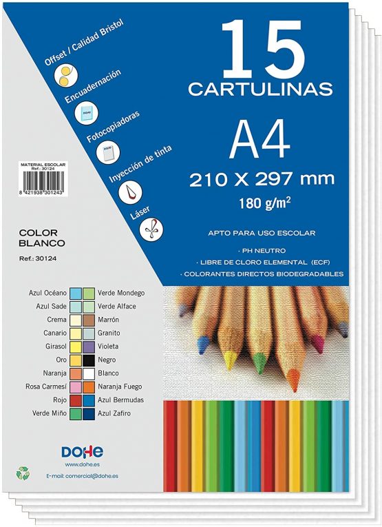 Dohe - Cardboard 15 Sheets in A4 - White