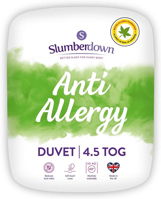 Slumberdown Anti Allergy Single Duvet 4.5 Tog Summer Duvet Single Bed