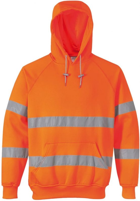 Portwest Hi-Vis Hooded Sweatshirt, Color: Orange, Size: XL, B304ORRXL - Image 2