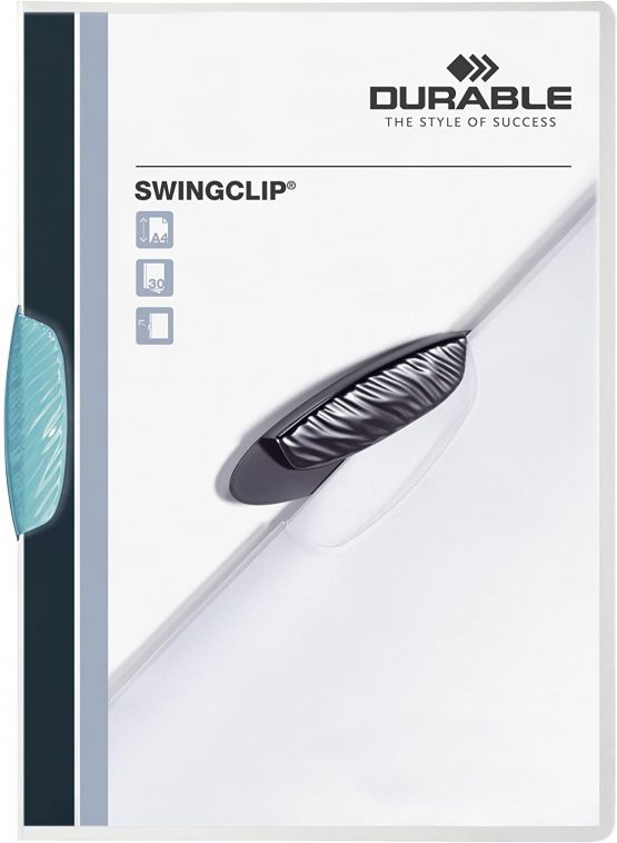 Durable 2260/14 Swingclip File for 1-30 Sheets A4 - Light Blue (Single)