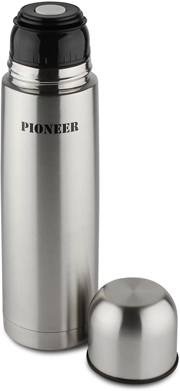 Pioneer Flasks SVF1000 Pioneer Insulated Vacuum 1000ml 1 Litre Travel Flask, 18/10 Stainless Steel - Keeps Drinks Hot for 8 Hours - Image 2