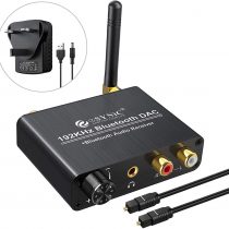 eSynic 192KHZ Bluetooth DAC Converter, Professional DAC Converter Bluetooth 5.0 Receiver Digital to Analog Audio Converter with Volume Control L/R Audio Output for PS3 Xbox Blu-ray TV etc