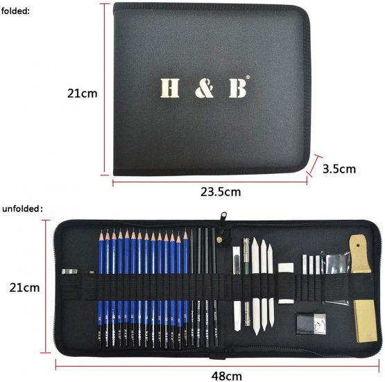 lunaoo Sketching Drawing Pencils Set, 36 PCS Art Supplies Artist Sketch Kit with Graphite Pencils Charcoal Pencil Set for Kids Adults - Image 2