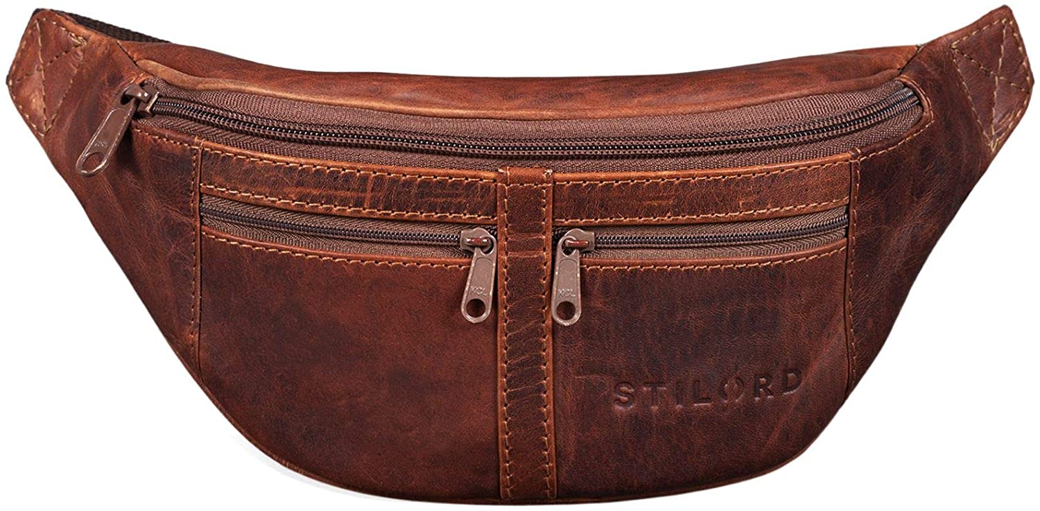 STILORD "Echo" Vintage Bum Bag Leather Pouch Fanny Pack for Men and Women 7 Inch, Genuine Leather, Vintage Design - Image 2