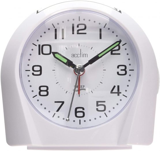 Acctim Alarm Clock, White, 10.8 x 10.4 x 6