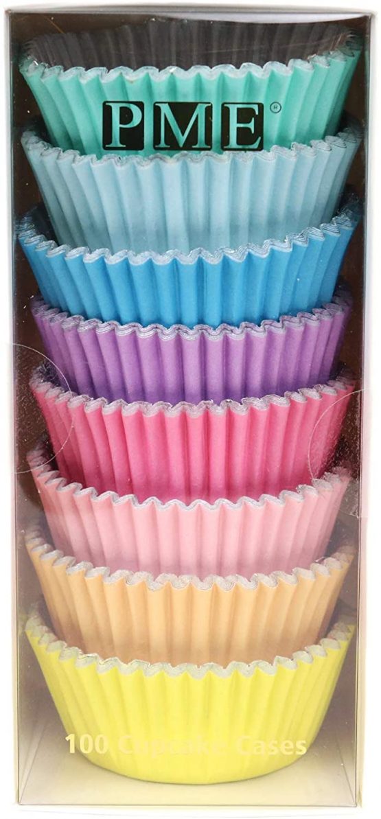 PME Pastel Colours Foil-Lined Baking/Cupcake Cases, Set of 8, Pack of 100