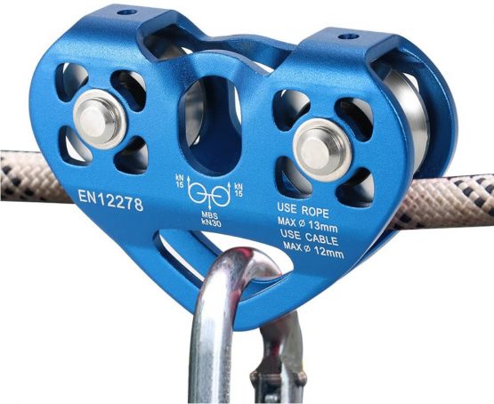 Lixada Double Pulley with Ball Bearing 30kN Trolley Pulley up to 13 mm Ropes for Rock Climbing Caving Aloft Work Rescue - Image 4