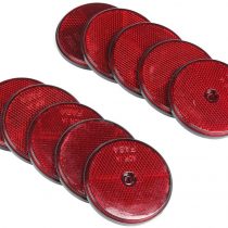 ETUKER 10 Pack Rear Reflector, Round Rear Reflectors Screw on Safety Reflective, Post Reflectors, Reflectors For Gate Posts for Caravan/Truck/Trailer/Boat/Motorcycle Fence Gate Posts(Yellow)