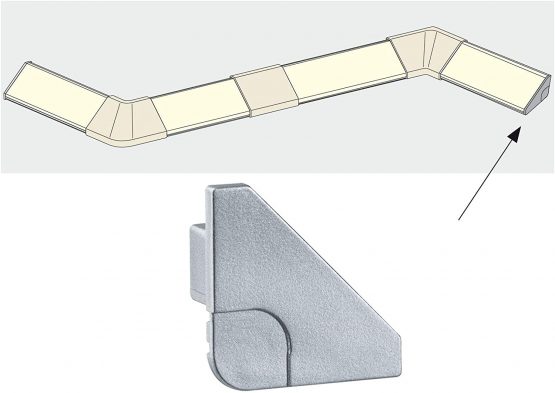 Paulmann 70266 Cap for a Clean Finish 2-Pack Delta Profile Accessory Plastic for LED Strip skirting, Matt Aluminium
