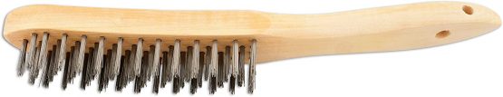 Connect 32128 4-Row Wooden Handle Wire Brush (Pack of 4)