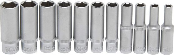 BGS 2429 | Socket Set, Hexagon, deep | 6.3 mm (1/4") Drive | Inch Sizes | 11 pcs. - Image 2