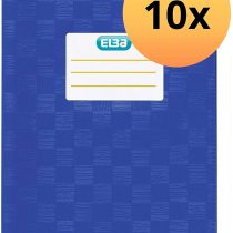 Landre 100420087 Notebook A5 10-Pack with Name tag Embossed in Bast Look Blue Flexible and wipeable
