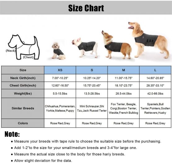 Dog Anxiety Relief Coat,Lightweight Wrap Anxiety Jacket Shirt for Anxious Pets Keep Calming Comfort (Grey, L) - Image 2