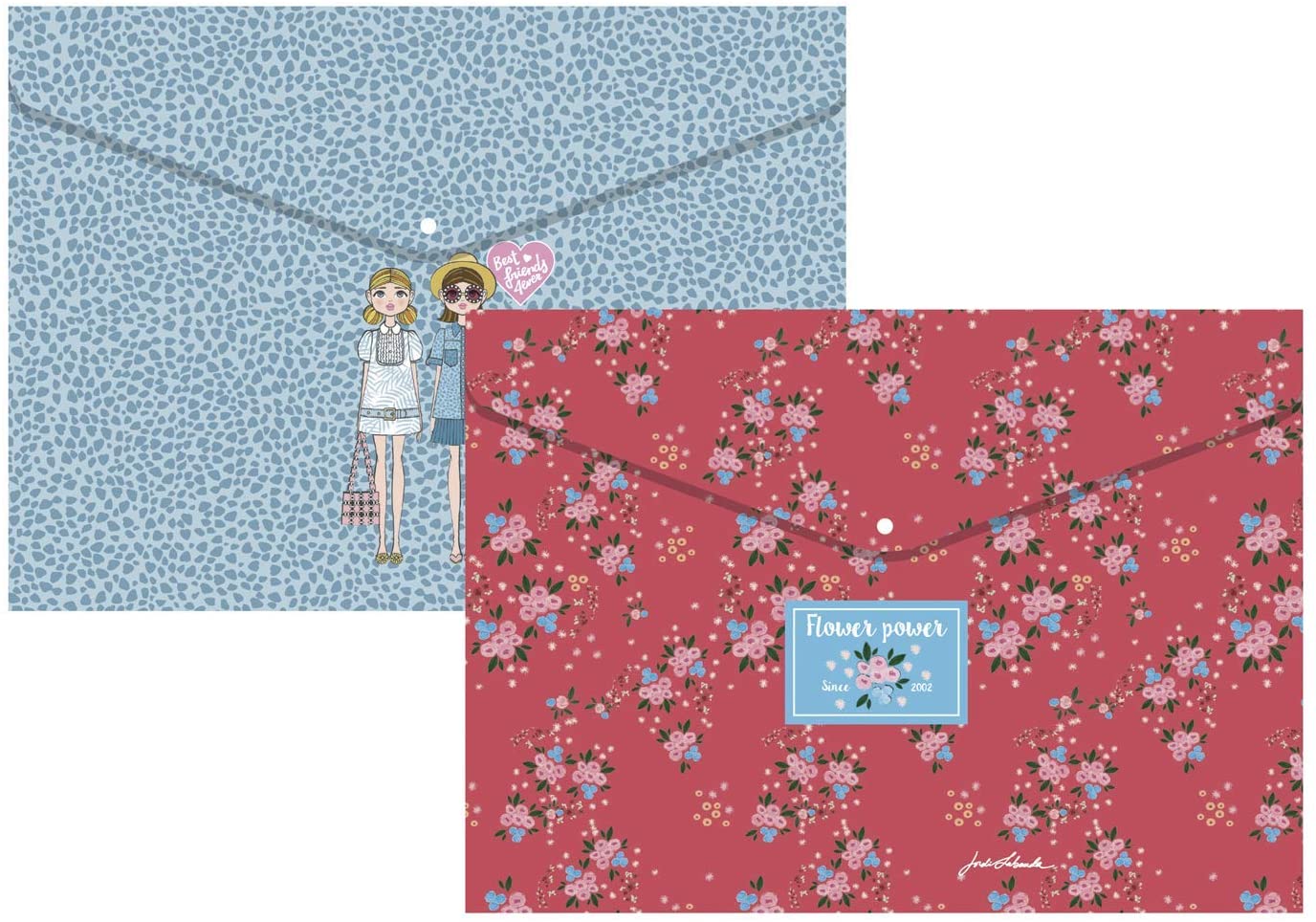 Jordi Labanda 16086 Pack of 4 Best Friends and Flowery Polypropylene Envelopes