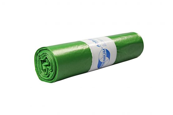 Deiss Type 60 Premium 12703 Rubbish Bags, 2 1/4 x 1000 mm, 25 per roll, Green - Image 2