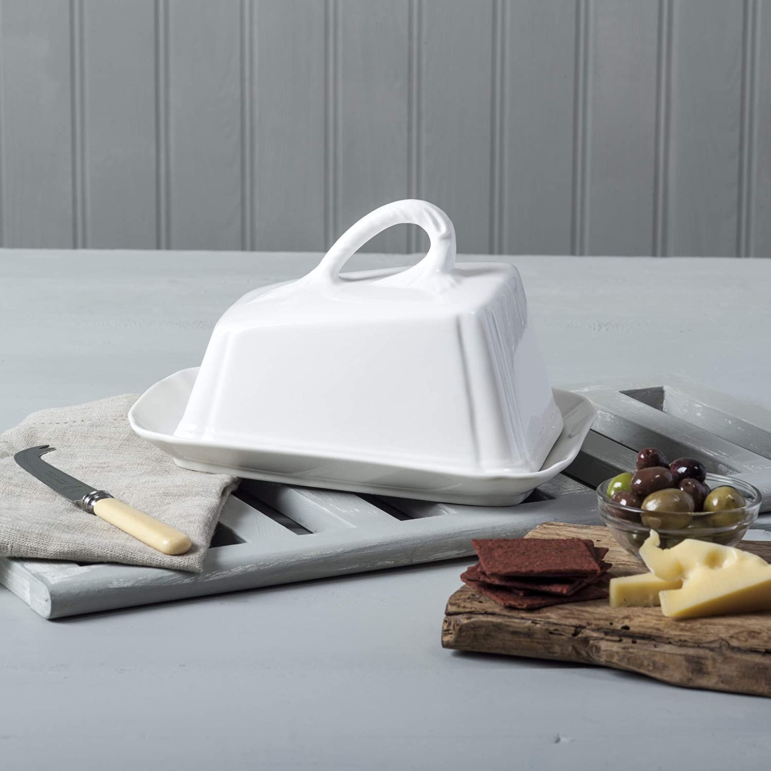 WM Bartleet & Sons 1750 T305 Traditional Porcelain 23cm Cheese Dish with Lid-White, 23 centimeters - Image 4