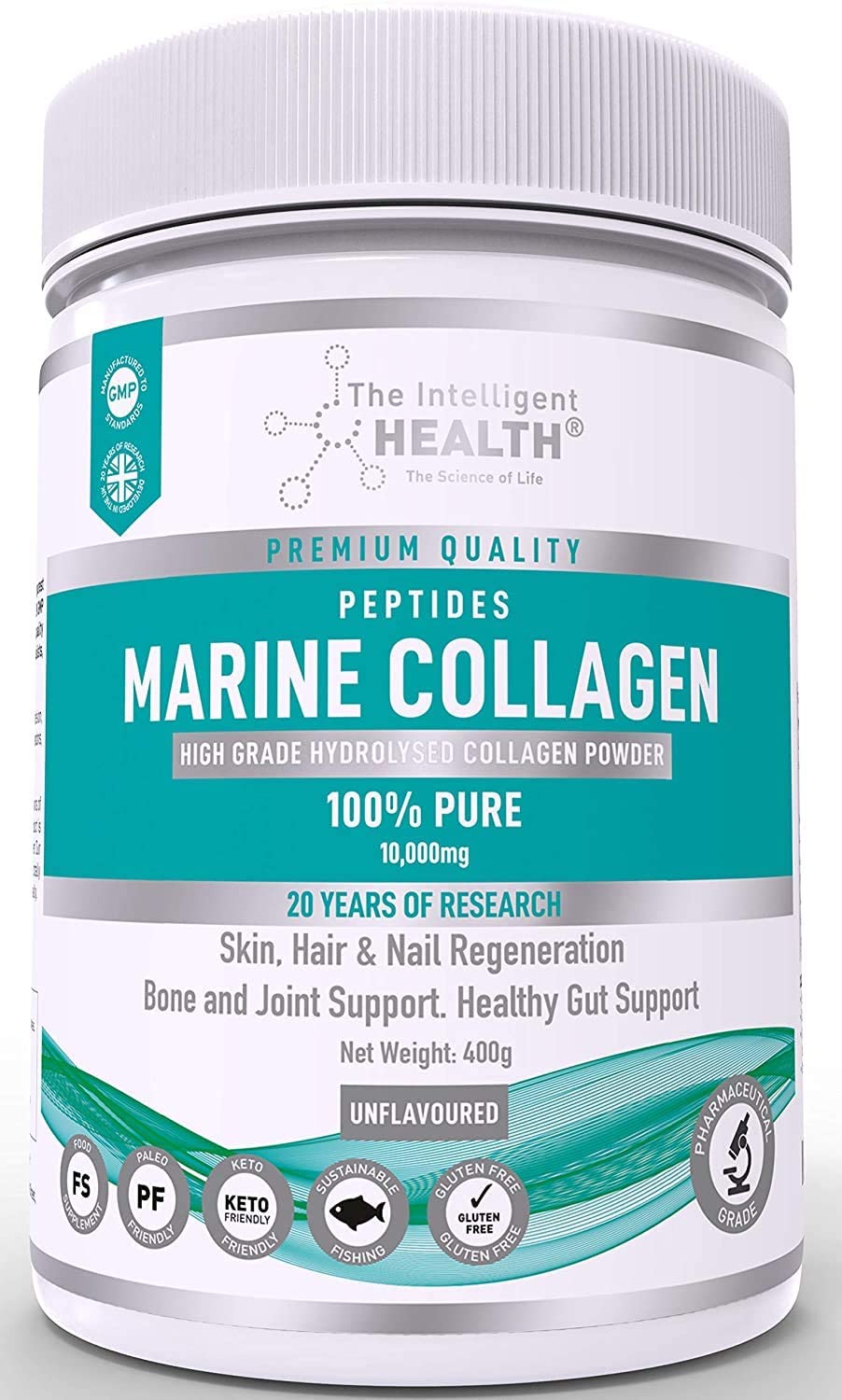 The Intelligent Health Hydrolysed Marine Collagen Powder, 400 g (Pack of 1)