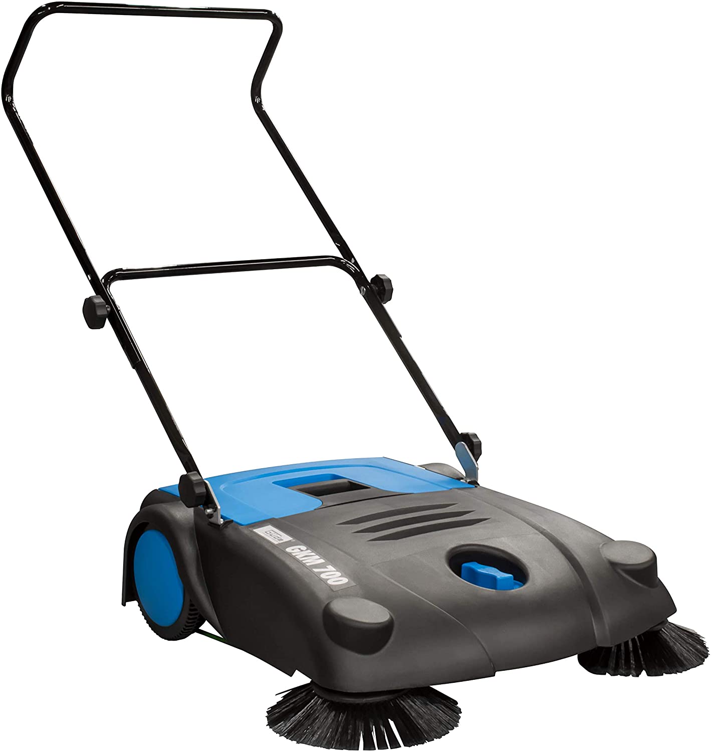 Güde GKM 700 manual sweeper, 700 mm sweeping width, 14 l waste container, 2000 m² surface output/hour, Blue, 60 x 22 cm