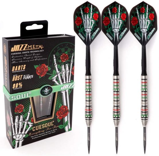 CUESOUL JAZZ-METAL 21/23/25g Steel Tip 90% Tungsten Dart Set with Integrated ROST Flights