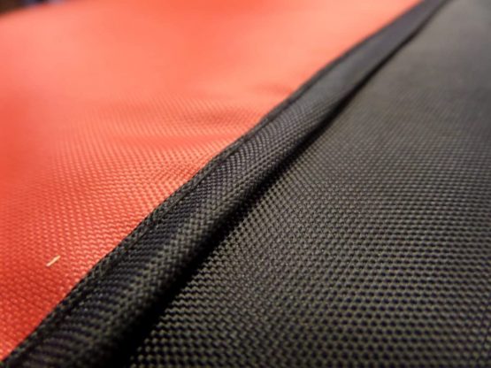 XtremeAuto® Waterproof FRONT Seat Covers with Chequered Flag Logo (Red) - Image 4