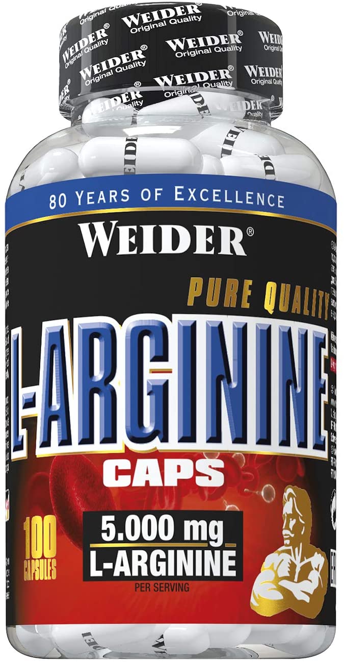 Weider L- Arginine Caps, 100 Capsules, Neutral, 140 g (Pack of 1)