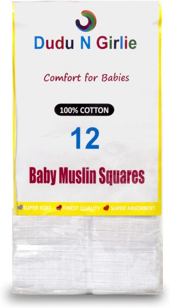 12 Pack Large 70x70 Baby Muslin Squares - 100% Natural Soft Cotton Baby Muslin Cloths - Soft Muslin Wash Cloths, Muslin Swaddle Blanket, Blue - Image 2