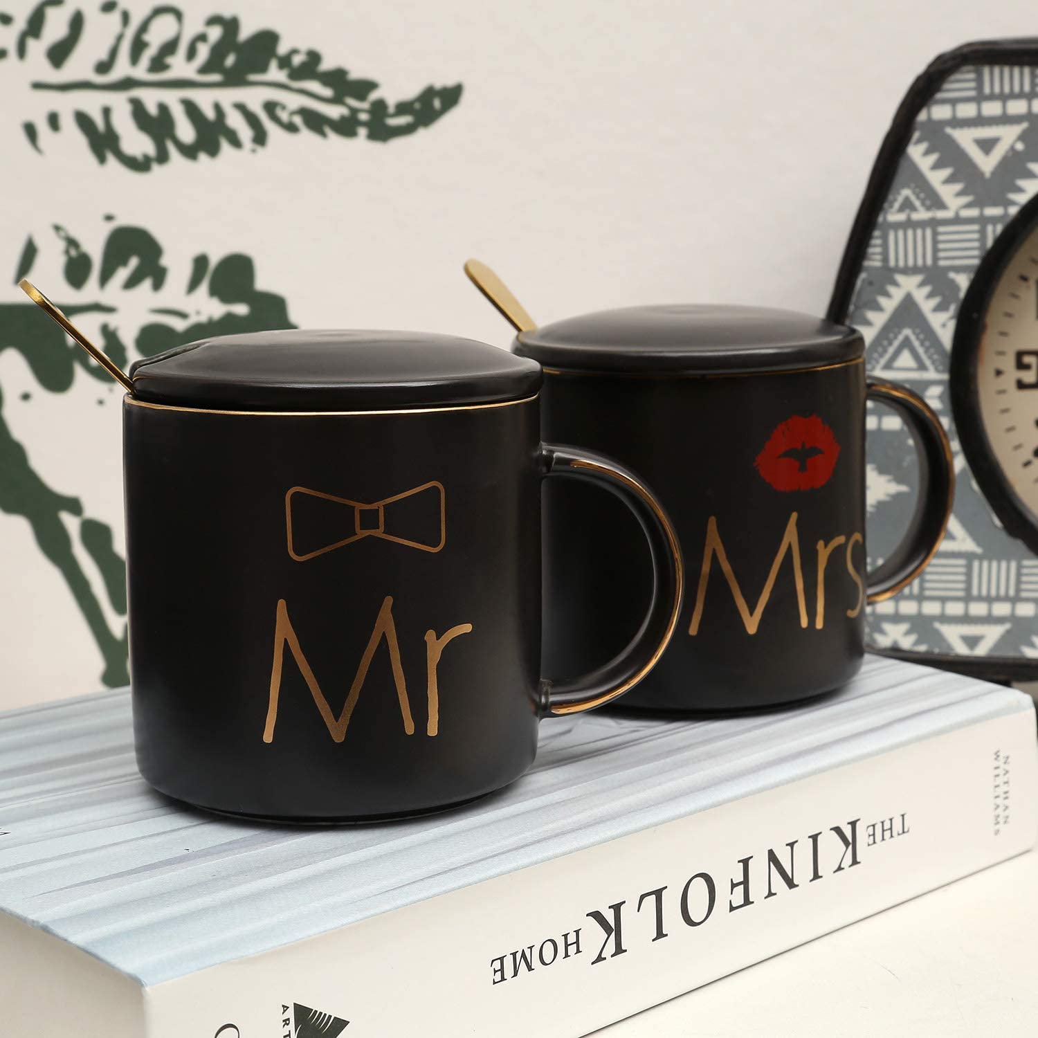 Sovyime Mr and Mrs Couples Coffee Mugs Cups Gifts Set for Engagement Wedding Bridal Shower Bride and Groom to Be Newlyweds Anniversary - Image 4