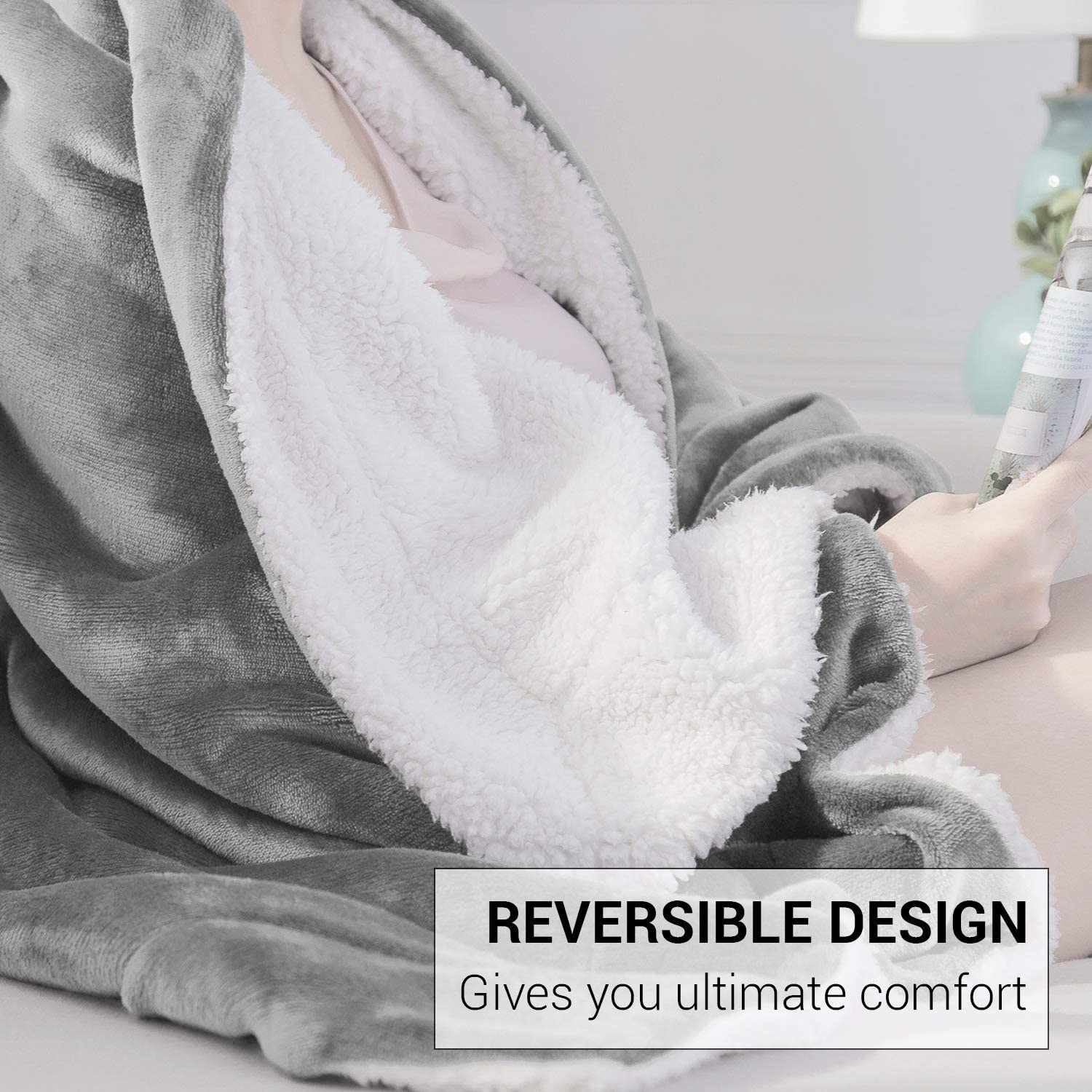 VIA MONTEN Sherpa Fleece Throw Blanket - Image 4