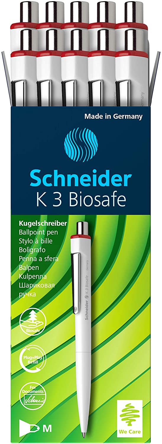 Schneider Mechanical Ballpoint Pen K3 Red M Indelible Pack of 10, 1 count (Pack of 10) - Image 2