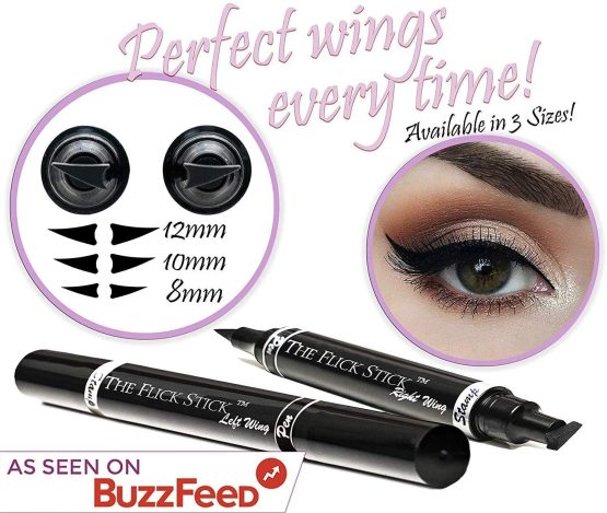 Eyeliner Stamp – Wingliner by Lovoir Black, waterproof, smudgeproof, winged long lasting liquid eye liner pen, Vamp style wing, 2 Pens In A Pack (8mm Mini, Midnight Black) - Image 2