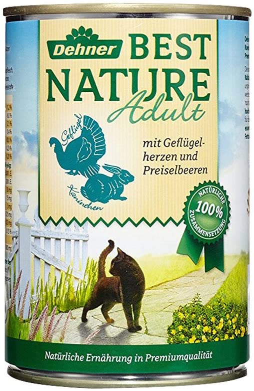 Dehner Best Nature Adult, Poultry Hearts and Rabbits, 6 x 400 g (2.4 kg), 2.4 kg (Pack of 1) - Image 2