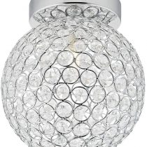 Modern Chrome and Clear Glass IP44 Rated Bathroom Ceiling Light by Happy Homewares