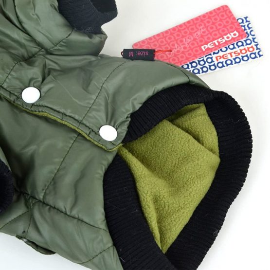 Balai Small Dog Faux Hoodie Thick Jacket Pet Puppy Waterproof Warm Coat Clothes for Small Breed Dog Like Chihuahua (Tag XS: Chest:10.24", Back: 6.30", Neck: 9.45", Green) - Image 4
