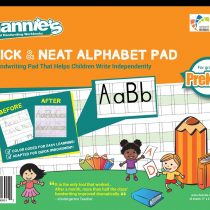 Channie’s Quick & Neat Alphabet Writing Pad, Practice Handwriting & Printing Workbook, 80 Pages Front & Back, 40 Sheets, Grades PreK – 1st, Size 8.5” x 11”