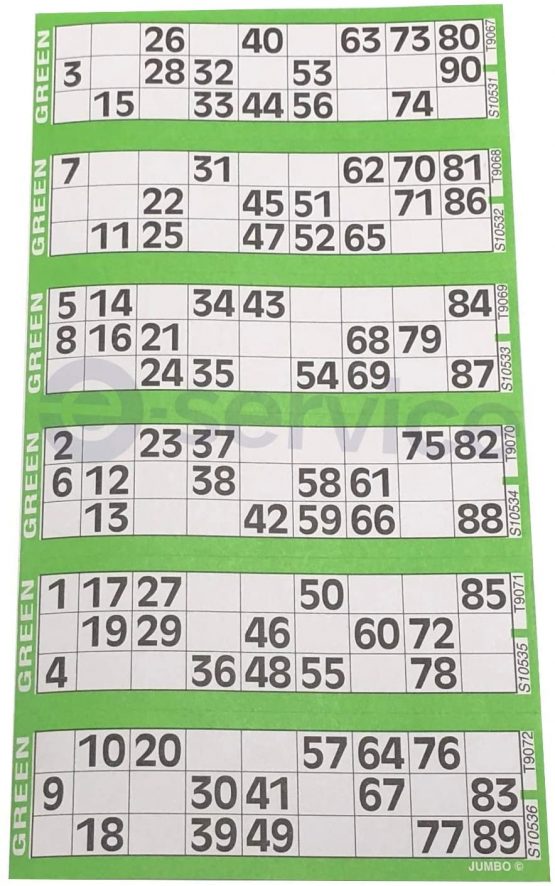750 BOOKS 6 PAGE GAME STRIPS OF 6 TV JUMBO BINGO TICKET SHEET BIG BOLD NUMBERS - Image 2