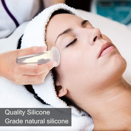 Cupping Facial Set for Face and Eye Cupping Massage, Facial Cupping Set Silicone Cups with Exfoliating Brush for Face Neck Skin (Small Medium, White) - Image 4