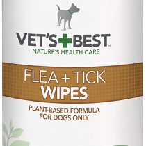 Vet's Best Flea and Tick Wipes for Dogs, Targeted Flea & Tick Application, Multi-Purpose Flea Treatment for Dogs - 50 Wipes
