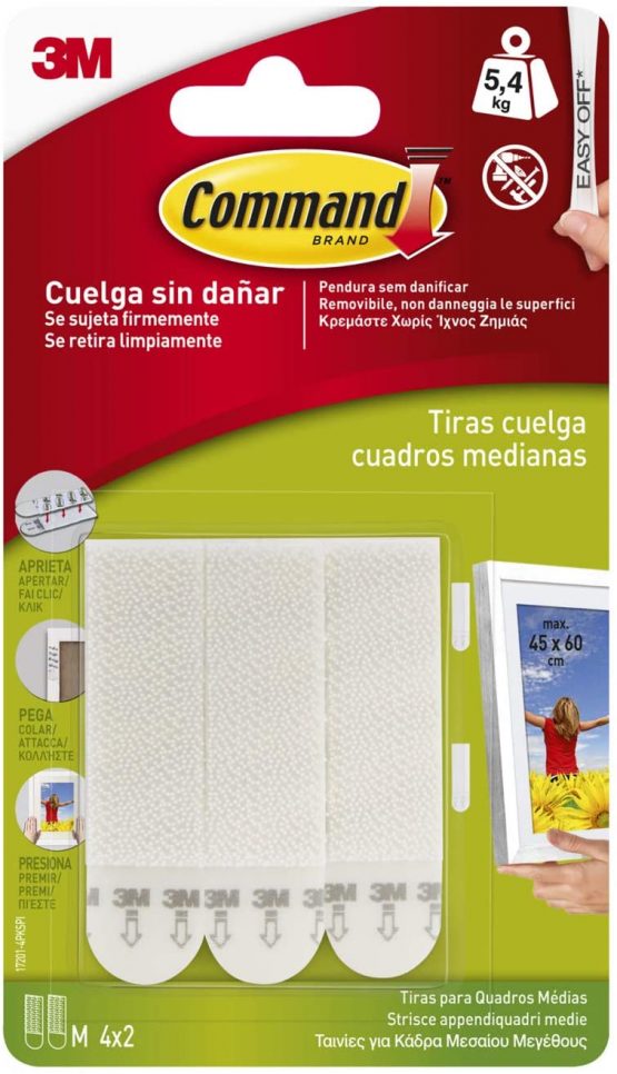 Command 17201 Picture Hanging Strips, White, Size M