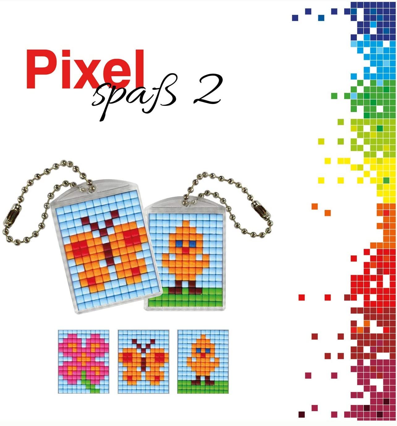Pracht Creatives Hobby Pixel P90021-00505 Fun Craft Set 2 for Creating 2 Keyrings (Medallions) for Children Easy Plug System