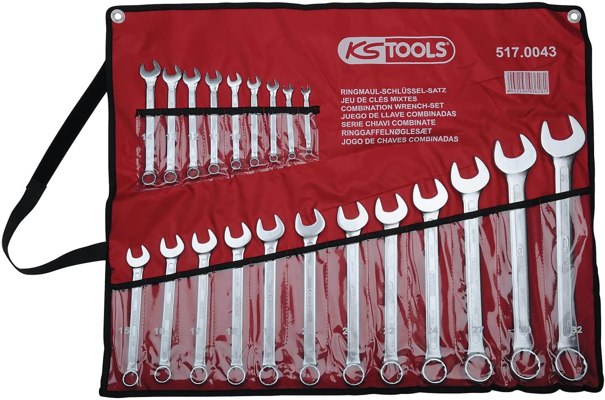 KS Tools 517.0043 6-32mm Classic Combi Spanner Set Offset (21 Pieces), Ratchet Wrench