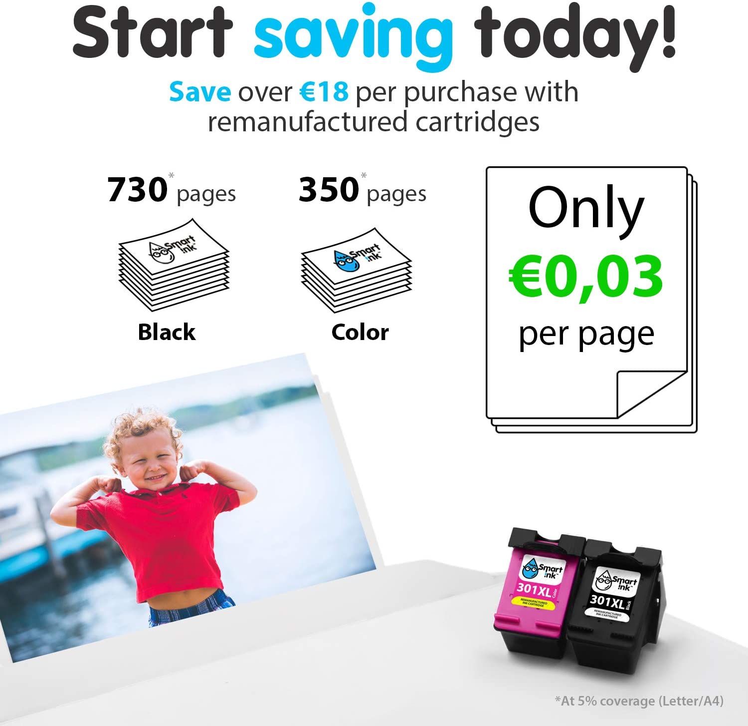 Smart Ink Remanufactured Ink Cartridge Replacement for HP 301XL 301 XL (Black & Color 2 Combo Pack) use with Deskjet 1000 1010 1050 1510 2050 2050A 2510 2540 2541 3000 3050 3050A 3510 Envy 4500 5530 - Image 3