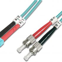 DIGITUS LWL patch cable OM3-2 m LC to ST fiber optic cable - LSZH - Duplex Multimode 50/125µ - 10 GBit/s - Turquoise