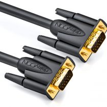 deleyCON 0.5m (1.64 ft.) S-VGA Monitor Cable - VGA 15-Pin Cable D-Sub Connector Full HD Triple-Shielded Kink Protection Gold-Plated Contacts - Black