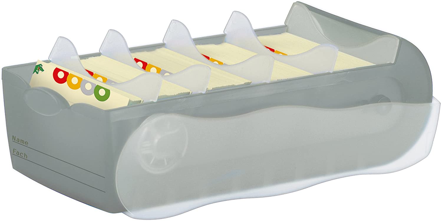 HAN 997-693, CROCO Flashcard Index Box. For learning vocabulary in an ingeniously simple way, A7, translucent grey - Image 2