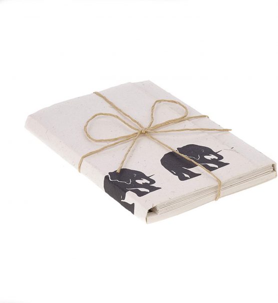 Elephant Dung Writing Set | 20 Sheets of A5 Recycled Paper and 10 Envelopes | Letter Writing Stationery Sets | 12.5cm x 18cm | Genuine Elephant Poo | Fair Trade and Handmade Elephant Gifts for Men and Women - Image 2
